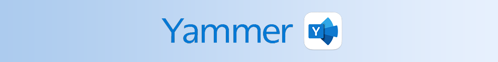 Decorative banner with the Microsoft Yammer logo