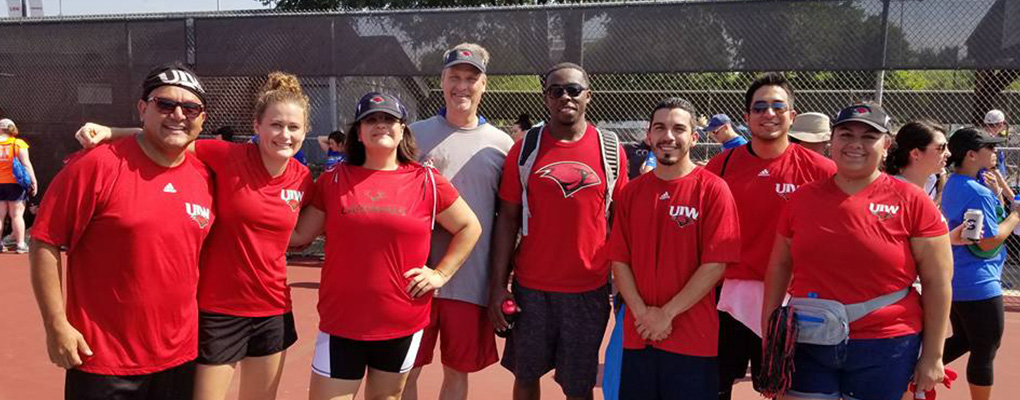 UIW employees pose for a photo together at the annual Corporate Cup event on UIW's main campus