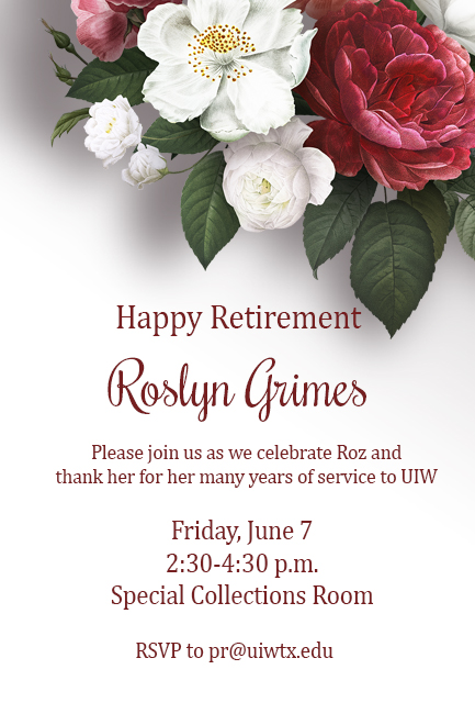 Retirement Celebration for Roslyn Grimes Flyer