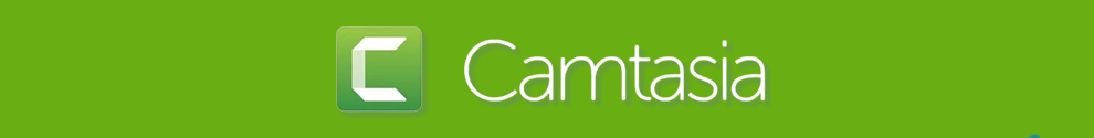 Decorative banner showing Camtasia software logo