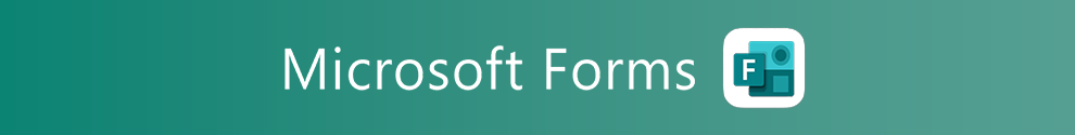 Decorative banner showing Microsoft Forms logo