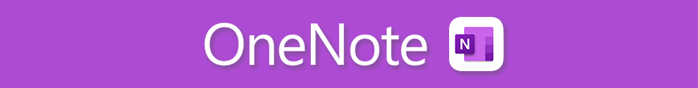 Decorative banner displaying Microsoft OneNote Logo