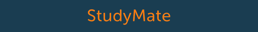 Decorative banner with the StudyMate software logo