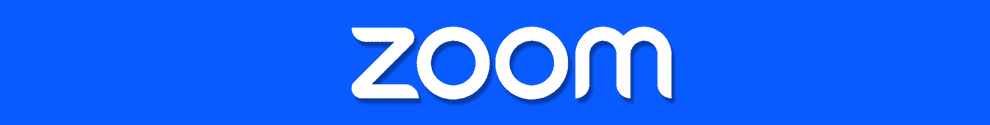 Decorative banner depicting Zoom logo