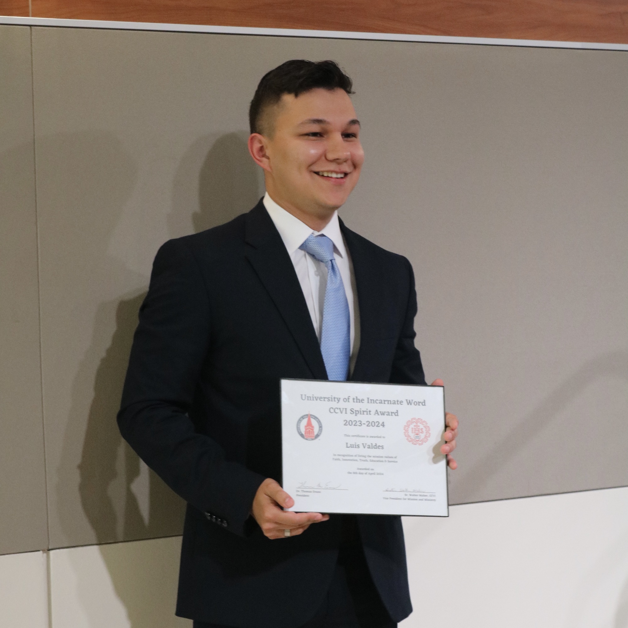 Luis Valdes - Student CCVI Spirit Award Recipient for 2023-2024