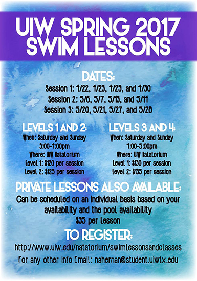 uiw wellness swim lessons 2017