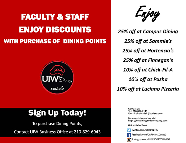 2017 uiw dining discount