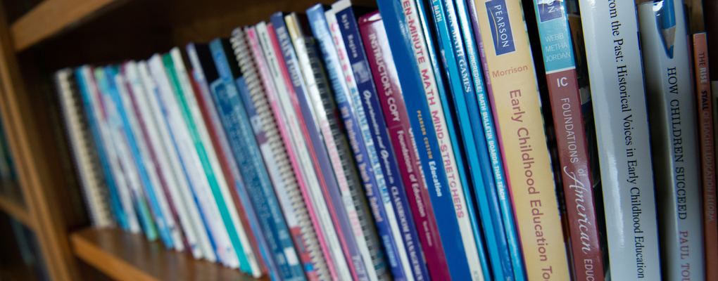 A row of books on a shelf