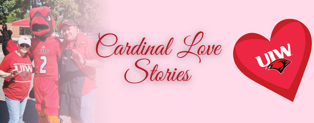 A banner that says "Cardinal Love Stories"