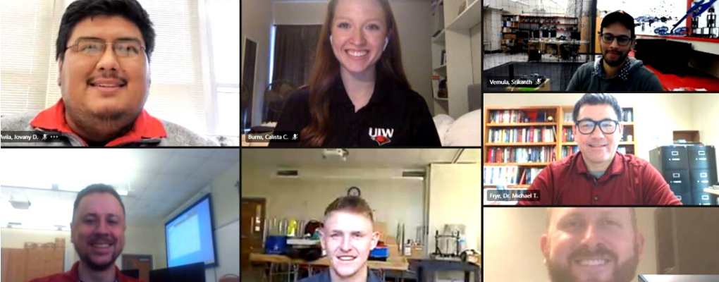 A screenshot of people in a virtual meeting