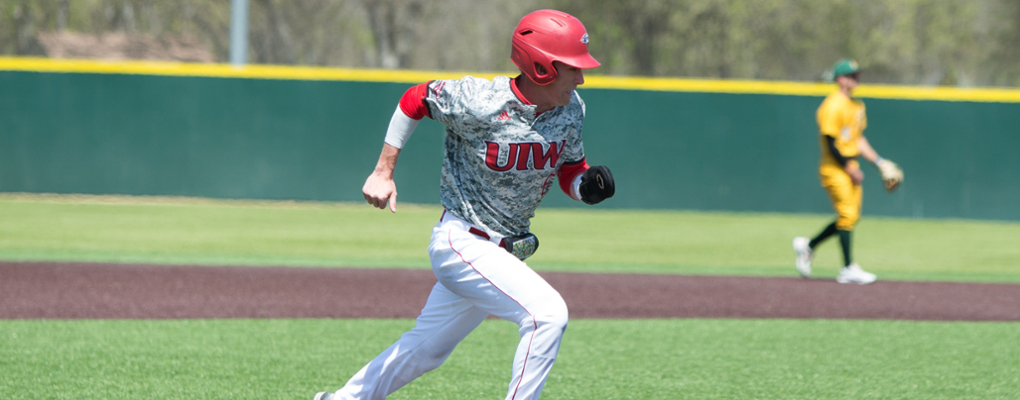A UIW baseball player during a game
