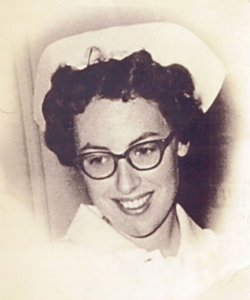 A portrait of Dr. Spana in her nursing attire