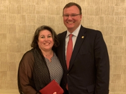 Dr. and Mrs. Evans pose for a photo together