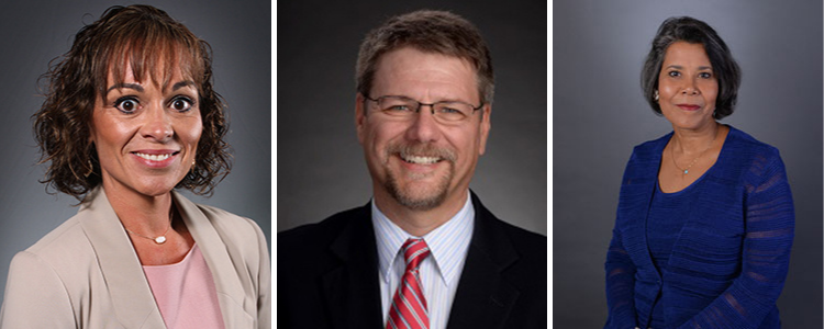 Headshots of Drs. Barton-Weston, Felix-Ortiz and Nile Barnes