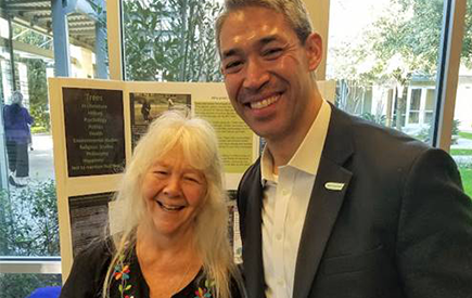 Sr. Martha Ann Kirk poses for a photo with Mayor Ron Nirenberg