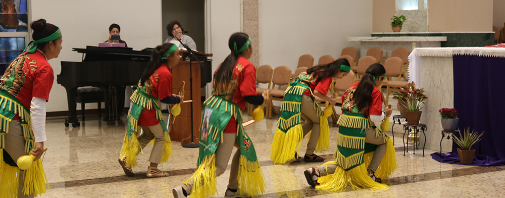 Matachines dance in Our Lady's Chapel