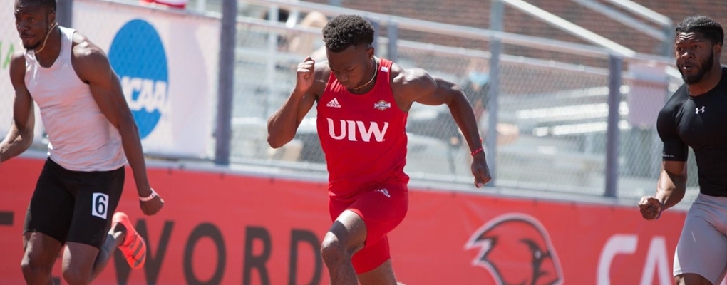 A track athlete running on the track