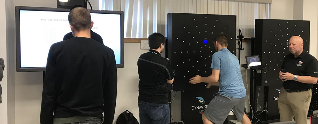 UIW student athletes train in the vision center with state of the art equipment to improve reaction time and hand eye coordination