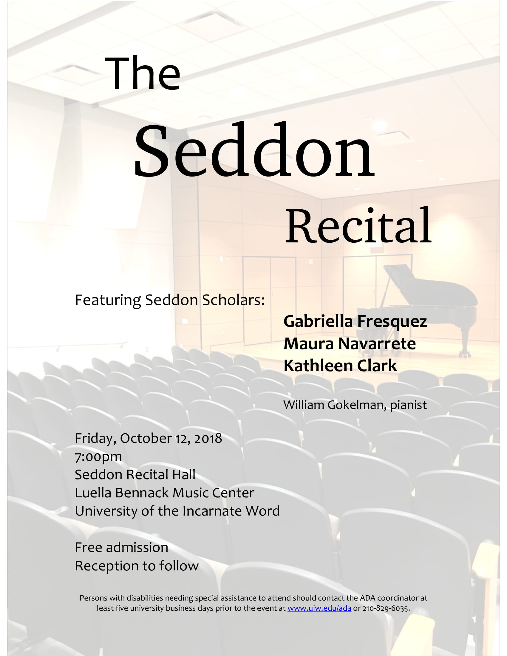 UIW Seddon Recital