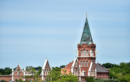 The steeple of the Chapel of the Incarnate Word