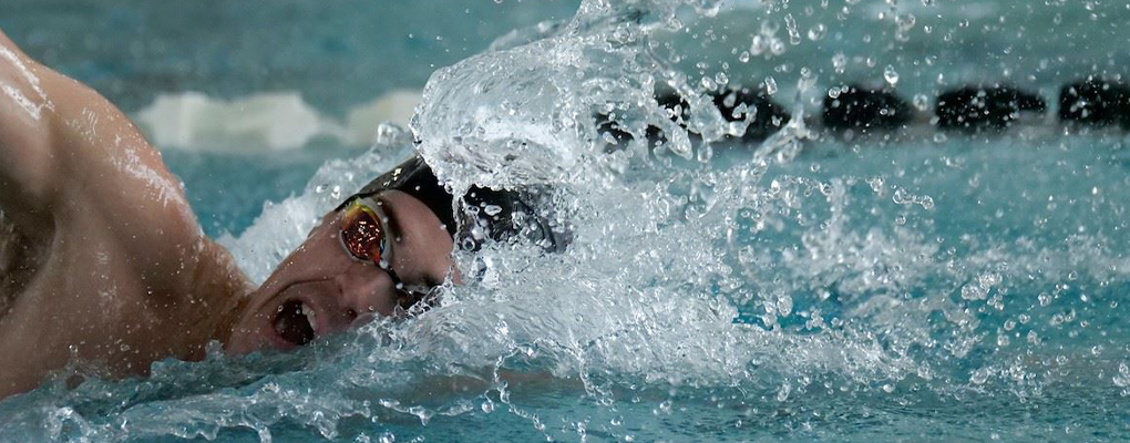 A student swims 