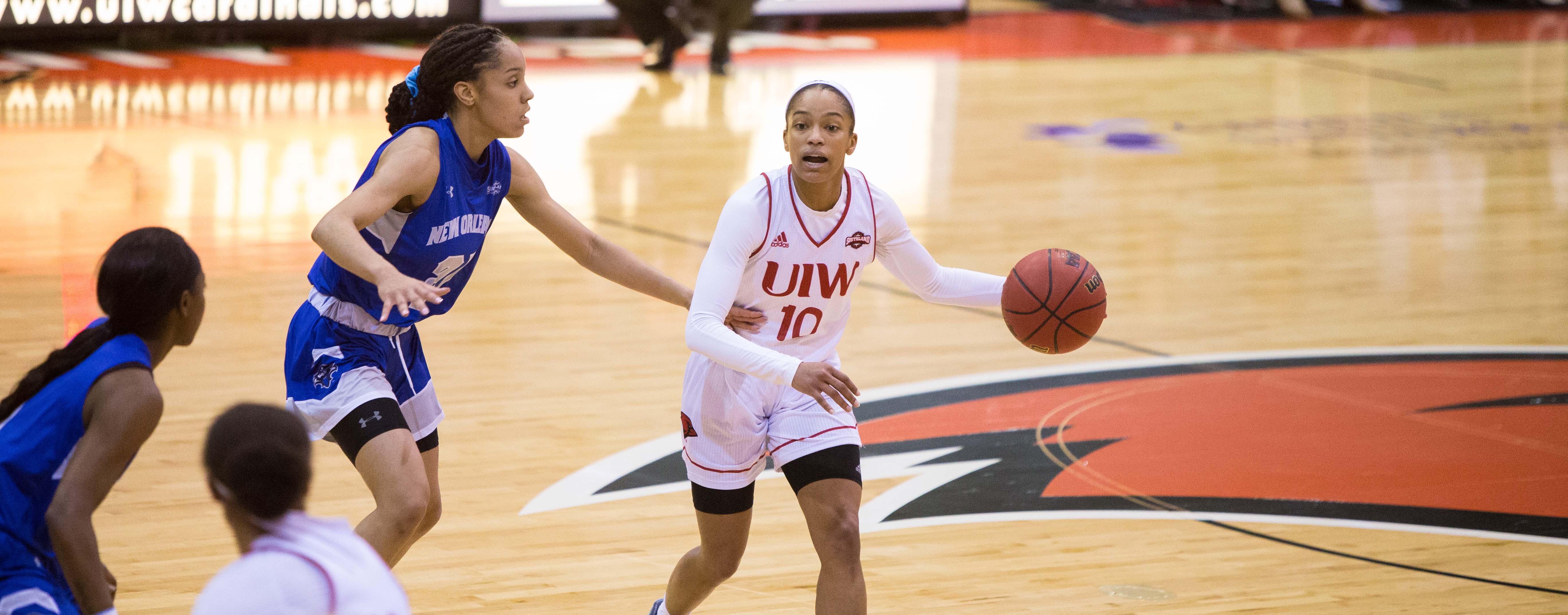 Women's basketball players on the court