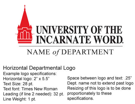 horizontal dept logo for the University of the Incarnate Word