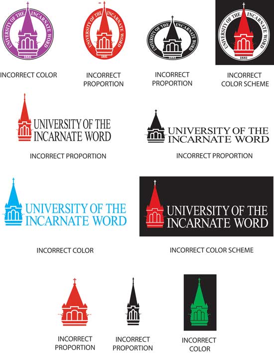 incorrect logos for the University of the Incarnate Word