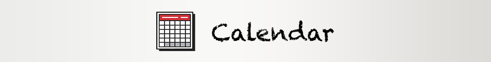 Decorative banner with 'Calendar' title and a calendar image