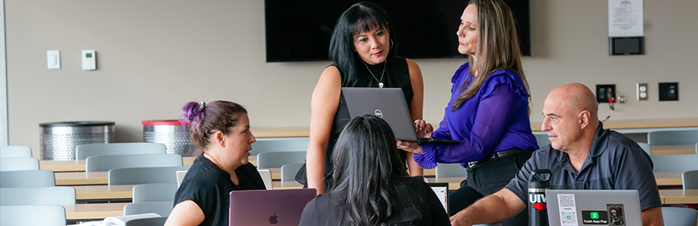 Gathering of diverse students learning