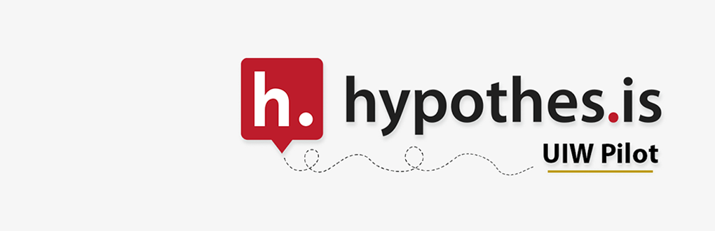 Decorative banner with Hypothesis software logo